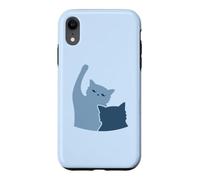 Chats Bleus Combattant des Chatons Mignons Style Dessin animé Coque pour iPhone XR
