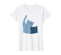 Chats Bleus Combattant des Chatons Mignons Style Dessin animé T-Shirt Graphique avec Valeur