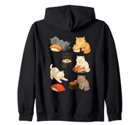 Chats britanniques à poil court avec de jolis rouleaux de sushi Sweat à Capuche