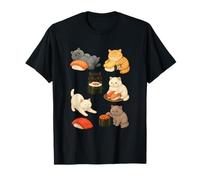Chats britanniques à poil court avec de jolis rouleaux de sushi T-Shirt