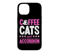 Chats café et accordéon Coque pour iPhone 14
