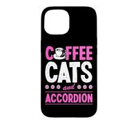 Chats café et accordéon Coque pour iPhone 15