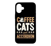 Chats café et accordéon Coque pour iPhone 16 Plus