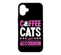 Chats café et accordéon Coque pour iPhone 16 Plus