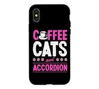 Chats café et accordéon Coque pour iPhone X/XS