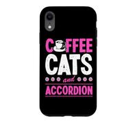 Chats café et accordéon Coque pour iPhone XR