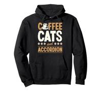 Chats café et accordéon Sweat à Capuche