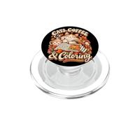 Chats, Café et Coloriage : Ambiance Automnale PopSockets PopGrip pour MagSafe
