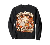 Chats, Café et Coloriage : Ambiance Automnale Sweatshirt