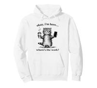 Chats café, I am Here Where is The Work, drôles Chats Sweat à Capuche