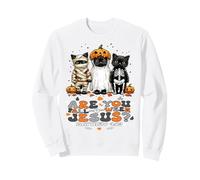 Chats chrétiens Halloween are You Falloween Jésus Mignons rétro Sweatshirt