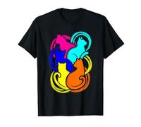 Chats colorés Animaux T-Shirt Graphique avec Valeur