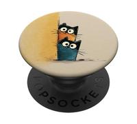 Chats Curieux Mignons Qui regardent Les Chatons aux Yeux Larges et drôles PopSockets PopGrip Adhésif
