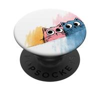 Chats Curieux Mignons Qui regardent Les Chatons aux Yeux Larges et drôles PopSockets PopGrip Adhésif