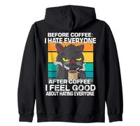 Chats de café Grincheux du Matin Misanthrope Mignons Sweat à Capuche