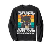 Chats de café Grincheux du Matin Misanthrope Mignons Sweatshirt
