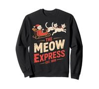 Chats de Noël Vintage drôles - Retro The Meow Express Sweatshirt