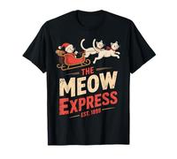 Chats de Noël Vintage drôles - Retro The Meow Express T-Shirt