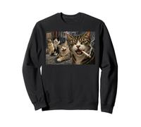 Chats de Rue rétro fumant Tabby Cool Amoureux des Animaux urbains Sweatshirt