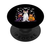 Chats d'halloween fantaisistes PopSockets PopGrip Adhésif