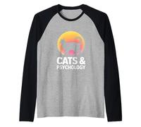 Chats drôles et psychologie Silhouette Moon Lover Manche Raglan