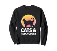 Chats drôles et psychologie Silhouette Moon Lover Sweatshirt