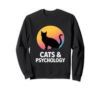 Chats drôles et psychologie Silhouette Moon Lover Sweatshirt