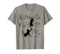 Chats drôles jouant avec des notes de musique T-Shirt