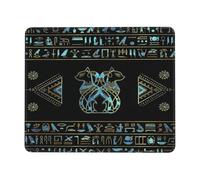 Chats Égyptiens Hiéroglyphes Or Bleu Tapis De Souris Bords Cousus Tapis Souris Douce Mouse Pad pour Bureau Pc Ordinateur 25X30Cm