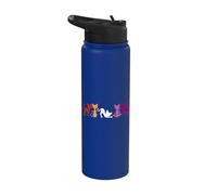 Chats élégants en couleurs fierté lesbienne yoga Stainless Steel Insulated Water Bottle