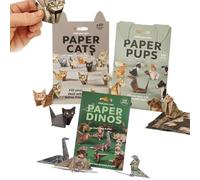 Chats En Papier À Faire Soi-même, Kit De 50 Pièces for Créer Des Chats En Papier, Figurines 3D De Chats, Chiens Et Dinosaures En Origami À Plier, Kit De Décoration Créatif En Forme D'animaux