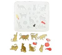 Chats en silicone réutilisables pour bijoux faits à la main, savon, chocolat, motifs faciles à démouler, silicone de qualité alimentaire
