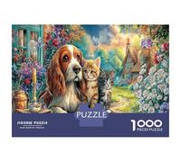 Chats et Chiens Puzzle 1000 Pièces Educa Jouet Jeu D'Intelligence Décoration Intérieure Jeu Éducatif Challenge Toy Adultes & Enfants des 14 Ans 38x26cm/1000pcs