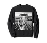 Chats et OVNIS dans Une scène de Ferme Amusante pour Les Amoureux des Chats Sweatshirt