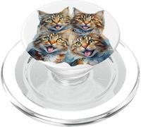 Chats excités tirant Leur Langue Dehors Funny Cat Lover PopSockets PopGrip pour MagSafe