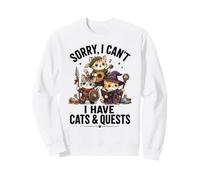 Chats Fantastiques en Aventure : Barde, Guerrier, Magicien Sweatshirt