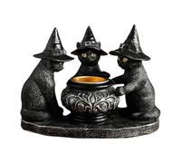 CHATS FIGURES CANDLE HOPE - Aromaker Halloween Herz Holder | Table décoration Ghost Cat | Idée cadeau de décoration fixe-jour | Accessoire de bureau | Sans bougie | Articles décoratifs du motif de cha