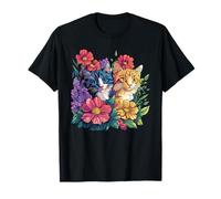 Chats Floraux colorés dans Le Jardin pour Les Amoureux des Chats T-Shirt