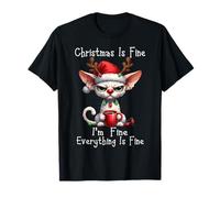 Chats Grincheux Cornish Rex Christmas Xmas Chaos Saying T-Shirt