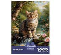 Chats in Art and All Profile Puzzles 1000 Pieces Cadeau Unique Animaux Jeu Éduchatif Challenge Toy À De Qualité Supérieure Peinture Art pour Adultes Et Enfants À Partir De 14 Ans 38x26cm/1000pcs