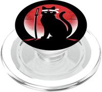 Chats Japonais pour Amoureux des Chats rétro Cool Combat Ninja Cat Fighter PopSockets PopGrip pour MagSafe