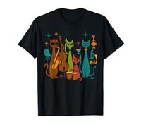 Chats jazz modernes du milieu du siècle style rétro années 50 et 60 T-Shirt