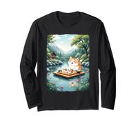 Chats Kawaii Sushi Otaku Chat drôle Anime Chat Japonais Manche Longue