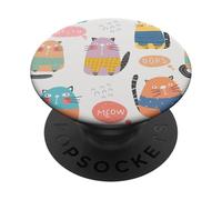 Chats Mignons de Dessin animé Pastel PopSockets PopGrip Adhésif