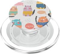 Chats Mignons de Dessin animé Pastel PopSockets PopGrip pour MagSafe