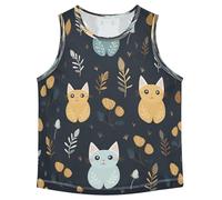 Chats Mignons Floraux DéBardeurs sans Manches pour Garçons Adolescents,Idéaux pour Sport Activités Physiques