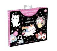 Chats mignons - Mes jolies cartes à gratter - Pochette avec 8 cartes et un stylet en bois - Collectif - Mila Boutan Eds - Jeux livres objets