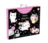 Chats mignons - Mes jolies cartes à gratter - Pochette avec 8 cartes et un stylet en bois - Collectif - Mila Boutan Eds - Jeux livres objets
