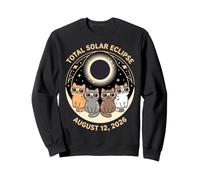 Chats Mignons regardant l'éclipse Solaire Totale du 12 août 2026 Sweatshirt
