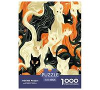 Chats Modèle sans Couture Puzzle 1000 Pièces Jouet Divertissement Créatif Décoration Intérieure Jeu Éduchatif Challenge Toy pour Adultes Et Enfants À Partir De 12 Ans 38x26cm/1000pcs